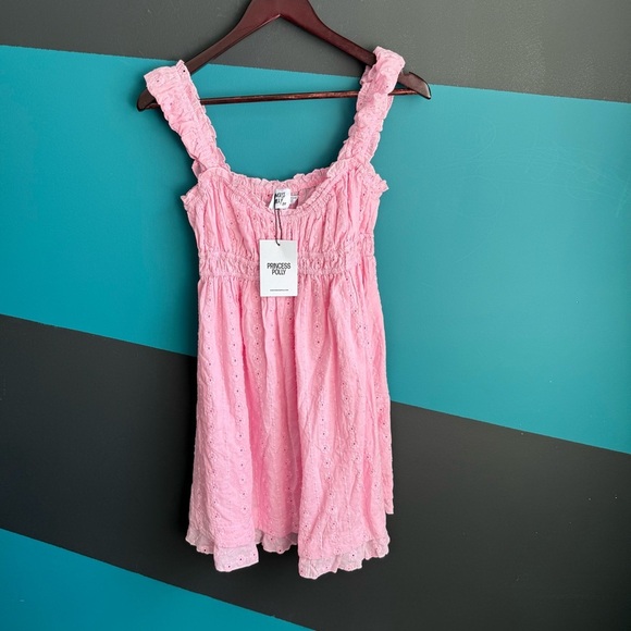 NWT Princess Polly Carlita Mini Dress Pink Us 6 cotton - Picture 4 of 15